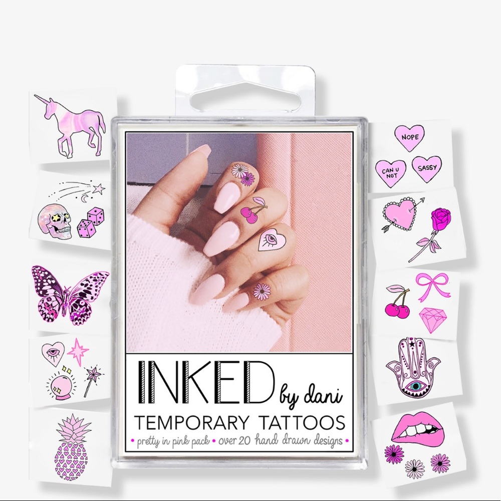 INKED by Dani Temporary Tattoos in PRETTY IN PINK